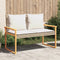 vidaXL - Tuinbankje - met - kussen - poly - rattan - en - acaciahout - gemengd - beige
