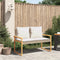 vidaXL - Tuinbankje - met - kussen - poly - rattan - en - acaciahout - gemengd - beige