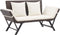 vidaXL - Tuinbankje - met - kussens - 176 - cm - poly - rattan - bruin