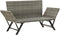 vidaXL - Tuinbankje - met - kussens - 176 - cm - poly - rattan - grijs