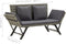 vidaXL - Tuinbankje - met - kussens - 176 - cm - poly - rattan - grijs