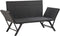 vidaXL - Tuinbankje - met - kussens - 176 - cm - poly - rattan - zwart