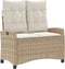 vidaXL - Tuinbankje - verstelbaar - met - kussens - poly - rattan - beige