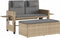 vidaXL - Tuinbankje - verstelbaar - met - kussens - poly - rattan - beige