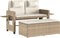 vidaXL - Tuinbankje - verstelbaar - met - kussens - poly - rattan - beige