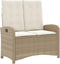 vidaXL - Tuinbankje - verstelbaar - met - kussens - poly - rattan - beige