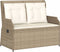 vidaXL - Tuinbankje - verstelbaar - met - kussens - poly - rattan - beige
