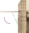 vidaXL - Tuinbankje - verstelbaar - met - kussens - poly - rattan - beige