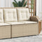 vidaXL - Tuinbankje - verstelbaar - met - kussens - poly - rattan - beige