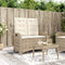 vidaXL - Tuinbankje - verstelbaar - met - kussens - poly - rattan - beige