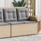 vidaXL - Tuinbankje - verstelbaar - met - kussens - poly - rattan - beige