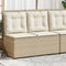 vidaXL - Tuinbankje - verstelbaar - met - kussens - poly - rattan - beige