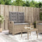 vidaXL - Tuinbankje - verstelbaar - met - kussens - poly - rattan - beige