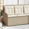 vidaXL - Tuinbankje - verstelbaar - met - kussens - poly - rattan - beige