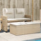vidaXL - Tuinbankje - verstelbaar - met - kussens - poly - rattan - beige
