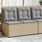 vidaXL - Tuinbankje - verstelbaar - met - kussens - poly - rattan - beige