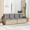 vidaXL - Tuinbankje - verstelbaar - met - kussens - poly - rattan - beige
