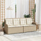 vidaXL - Tuinbankje - verstelbaar - met - kussens - poly - rattan - beige