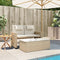vidaXL - Tuinbankje - verstelbaar - met - kussens - poly - rattan - beige
