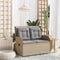 vidaXL - Tuinbankje - verstelbaar - met - kussens - poly - rattan - beige