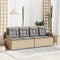 vidaXL - Tuinbankje - verstelbaar - met - kussens - poly - rattan - beige