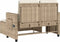 vidaXL - Tuinbankje - verstelbaar - met - kussens - poly - rattan - beige