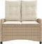 vidaXL - Tuinbankje - verstelbaar - met - kussens - poly - rattan - beige