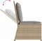vidaXL - Tuinbankje - verstelbaar - met - kussens - poly - rattan - beige