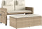 vidaXL - Tuinbankje - verstelbaar - met - kussens - poly - rattan - beige