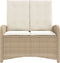 vidaXL - Tuinbankje - verstelbaar - met - kussens - poly - rattan - beige