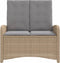 vidaXL - Tuinbankje - verstelbaar - met - kussens - poly - rattan - beige