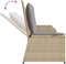vidaXL - Tuinbankje - verstelbaar - met - kussens - poly - rattan - beige