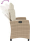 vidaXL - Tuinbankje - verstelbaar - met - kussens - poly - rattan - beige