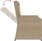vidaXL - Tuinbankje - verstelbaar - met - kussens - poly - rattan - beige