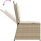 vidaXL - Tuinbankje - verstelbaar - met - kussens - poly - rattan - beige