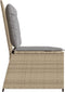 vidaXL - Tuinbankje - verstelbaar - met - kussens - poly - rattan - beige