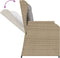 vidaXL - Tuinbankje - verstelbaar - met - kussens - poly - rattan - beige