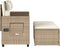 vidaXL - Tuinbankje - verstelbaar - met - kussens - poly - rattan - beige