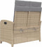 vidaXL - Tuinbankje - verstelbaar - met - kussens - poly - rattan - beige