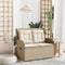 vidaXL - Tuinbankje - verstelbaar - met - kussens - poly - rattan - beige