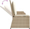 vidaXL - Tuinbankje - verstelbaar - met - kussens - poly - rattan - beige