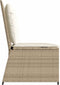 vidaXL - Tuinbankje - verstelbaar - met - kussens - poly - rattan - beige