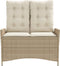 vidaXL - Tuinbankje - verstelbaar - met - kussens - poly - rattan - beige