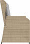 vidaXL - Tuinbankje - verstelbaar - met - kussens - poly - rattan - beige