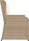 vidaXL - Tuinbankje - verstelbaar - met - kussens - poly - rattan - beige