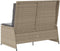 vidaXL - Tuinbankje - verstelbaar - met - kussens - poly - rattan - beige