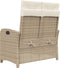 vidaXL - Tuinbankje - verstelbaar - met - kussens - poly - rattan - beige