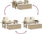 vidaXL - Tuinbankje - verstelbaar - met - kussens - poly - rattan - beige