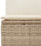 vidaXL - Tuinbankje - verstelbaar - met - kussens - poly - rattan - beige