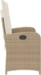 vidaXL - Tuinbankje - verstelbaar - met - kussens - poly - rattan - beige